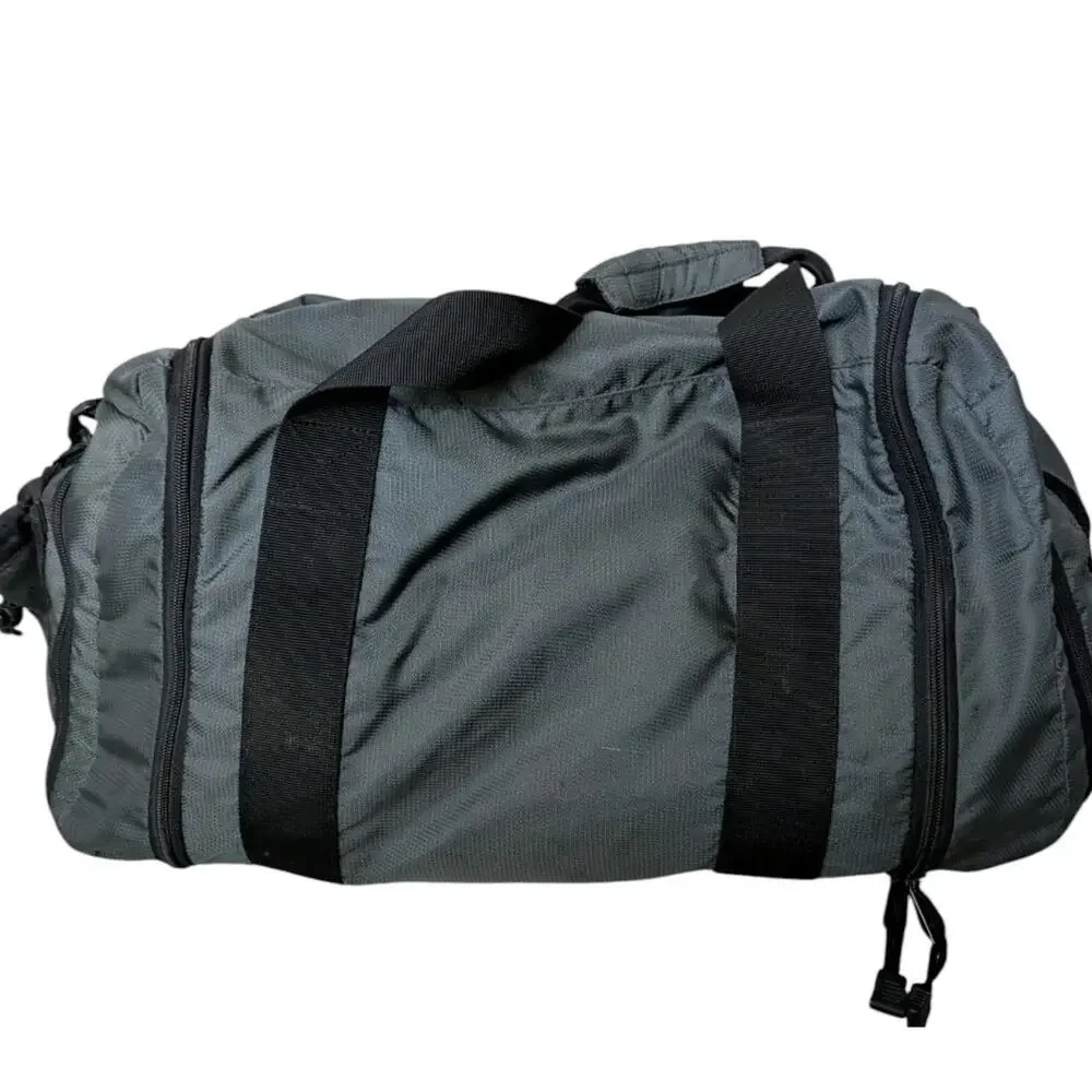 Vtg 90s Eddie Bauer Outdoor Outfitter Duffle Bag Travel Gym Shoulder Gray Black